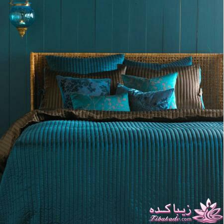 دکوراسیون قهوه ای و آبی روشن 